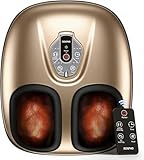 RENPHO - Masajeador de pies Shiatsu con función de calor, amasado, rodillos y compresión de aire, alivia el dolor en fascitis plantar y estimula los pies cansados, hasta talla 46