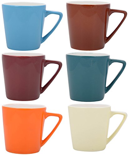 Image of Dandy Lines Conical Medium Multicoloured Mugs, 40010, Pack of 6