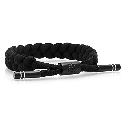 Preisvergleich Produktbild RASTACLAT Geflochtenes Schnürsenkel-Armband, Level 9 - Schwarz
