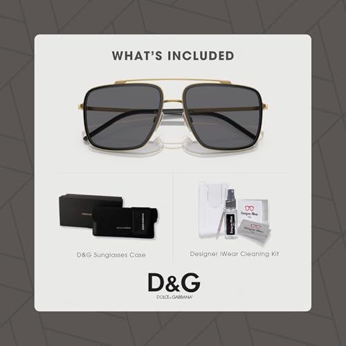 Dolce & Gabbana DG2220 Square Sunglasses for Men + BUNDLE With Designer iWear Eyewear Kit2