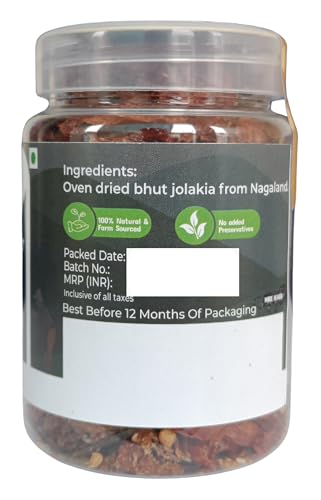 Image of Anamaya Bhut Jolokia Chilli | Naga King Chilli | Ghost Pepper by Anamaya | 25 Gm Food Grade Jar | Sourced from Nagaland