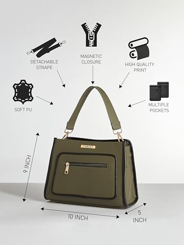 Image of Fargo Mila Handbag for Women | Soft Vegan Leather, YKK Zipper, Stylish Shoulder Purse for Office, College, Casual & Event Use | Made in India