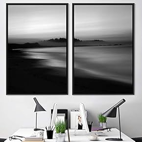 signwin 2 Piece Framed Canvas Wall Art Black...