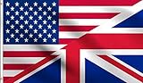 DMSE USA United States America American UK United Kingdom British Union Jack Friendship Flag 3X5 Ft Foot 100% Polyester 100D Flag UV Resistant (3'X5' Ft Foot)