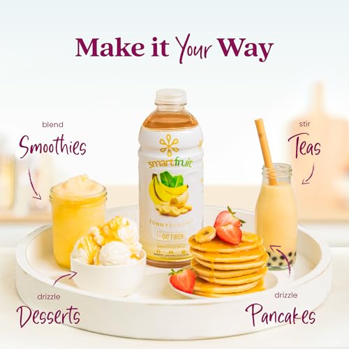 Image of Smartfruit Sunny Banana + Oat Fiber - 100% Real Fruit Puree with Banana, Apple & Pineapple - Great for Smoothies, Juice, Yogurt, Cocktails, Teas & More - High in Vitamin A - 2-Pk, 48oz Each
