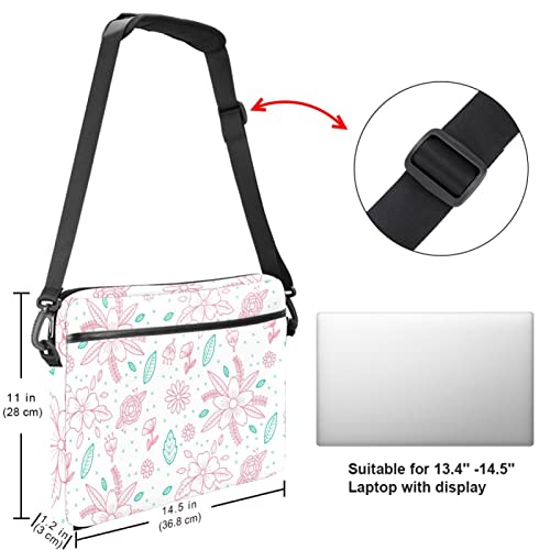 Housse ordinateur portable 13" anti-choc fleurie dessinée main - 5
