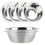 Cxryrzhe Paquete de 6 cuencos gruesos de acero inoxidable para perros, de grado alimenticio, aptos para mascotas, gatos y perros, cuencos de agua fáciles de limpiar (borde ancho de 16,5 cm)