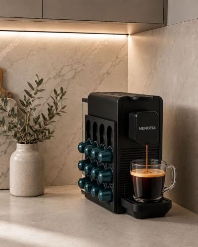 Image of Capsule Coffee Machine Compatible with Nespresso OriginalLine - 20 BAR Pump, 3 Cup Sizes, Fast Heat-Up, Adjustable Tray & Detachable Magnetic Pod Holder, Compact Design with Auto Shut-Off