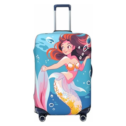 Luggage Cover Protector Cartoon Mermaid Sea Fish Suitcase Cover With Zipper, Luggage Cover For 18
