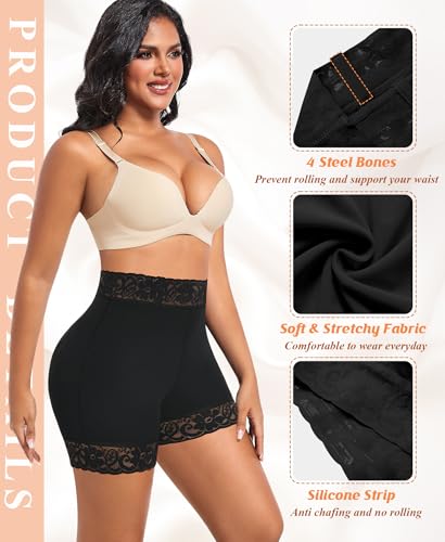 DERCA Padded Underwear for Women Butt Lifting Shapewear Booty Pads Hip Enhancer Lace Boyshorts4