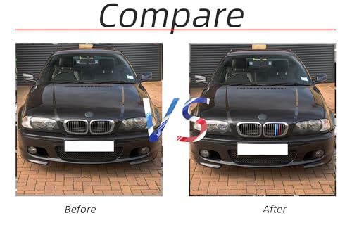 Image of Grille color stripes Compatible with bmw accessories 02-05 BMW E46 LCI 3 Series 4-Door Sedan 323i 325i 328i 330i, 00-03 E46 Pre-LCI 3 Series 2-Door Coupe 325ci 330ci and 00-06 M3