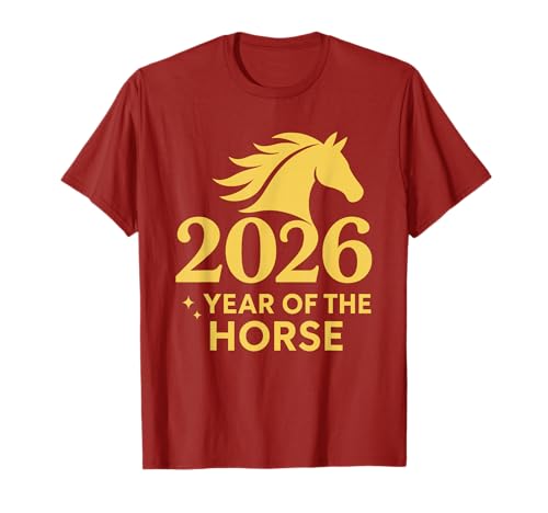 2026 Year of The Horse tee V1 Cool Fun Happy Lunar New Year Camiseta