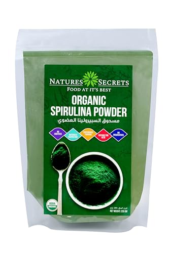 Natures Secrets 100% Organic Spirulina Powder | Rich in Nutrition | Herbal Supplement | 200 Grams