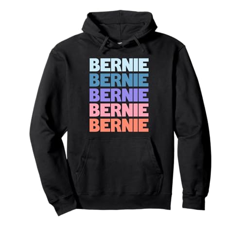 Funny Modern Repeated Text Design Bernie Pullover Hoodie