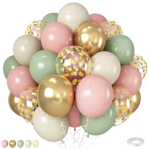 KOBOKO Luftballon Girlande Rosa Grün, 30 Stk Luftballons Pastell Grüne...