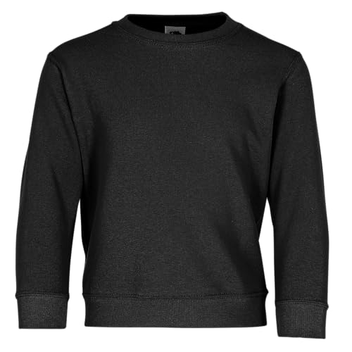 Fruit of the Loom Kids Unisex Classic 80/20 Set-In Sweatshirt (7-8) (Black)