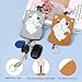 WisePoint 2-in-1 Car Key Fob Case, PU Leather Cute Case with Cat and Dog Pattern, Pull Out Key Bag Pouch for Cars, Access Cards