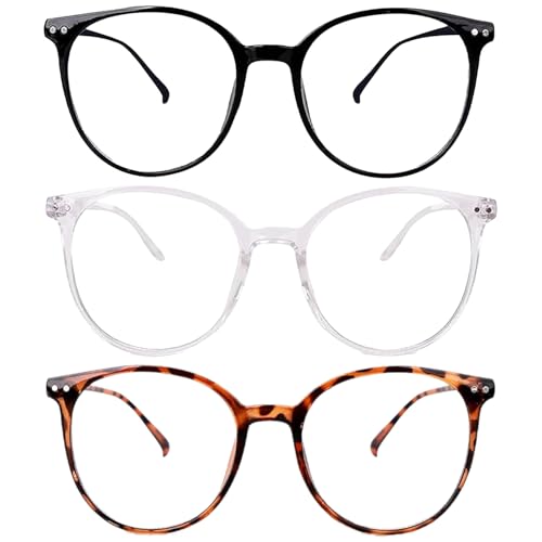 AXERHK Blaulichtfilter Brille, Brille Blaulichtfilter, 3 Stück Leichtes Gewicht Blaulicht Brille, Bildschirmbrille, Blaulichtfilter Brille Herren Damen Verringerung Der Augenbelastung