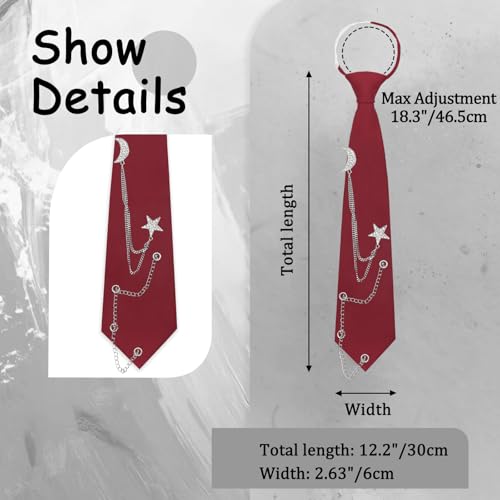 Image of LJBFNN Pre-Tied Ties for Women with Metal Chain, Uniform Shirt Accessory