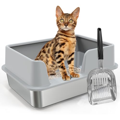 Caja sanitaria para gato de acero inoxidable cerrada miniatura 1