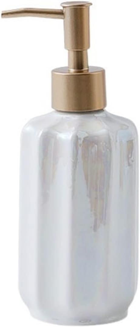 Soap Pump Dispenser Vintage Creative Bathroom Shower Gel Bottle 300ML Bathroom Ceramic Lotion Bottle Multi Functional Split Bottle Bottles Dispenser (Color : Yellow)