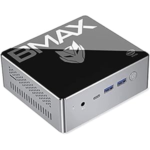 BMAX Mini Pc B2Plus Computer 8GB+128GB+SSD Intel Gemini Lake N4120 Windows 10 Pro Desktop Quad-Core CPU Processor 4KHD Con Porta USB-C/HDMI/Mini DP Dual Band WiFi Gigabit Ethernet BT5.0
