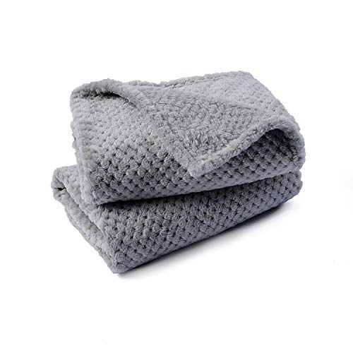 Image of Pet Blanket for Dogs or Cats - Warm Soft Fuzzy Plush Fleece Throw for Puppy, Kitten, Small, Medium, Large Pets - Bed, Couch, Sofa, Travel (S /24 inch x 32 inch, Grey)