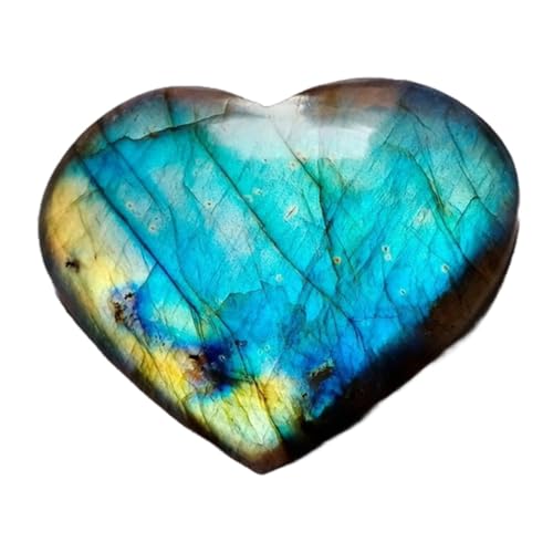 Labradorite bleue naturelle en cœur, gemme d'exception pour grand collier