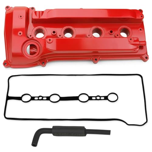 MITZONE Aluminum Engine Valve Cover with Tube & Gasket Compatible with 2001-2015 Toyota Camry Corolla RAV4 Highlander Solara Matrix Scion tC xB 2.4L Replace 11201-28014 11201-28033