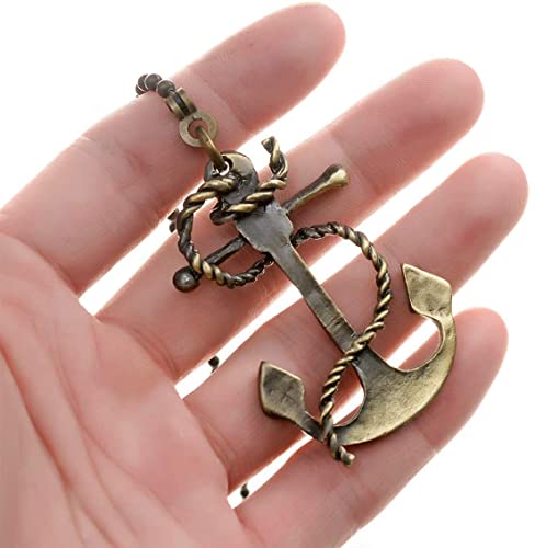 Image of Ceiling Fan Pull Chain 12 inch Anchor Pull Chain Extension Fan Chain Extender Ceiling Fan Pulls Ornament with Ball Fan Chain Connector for Ceiling Fan Light, 1PCS (Anchor)