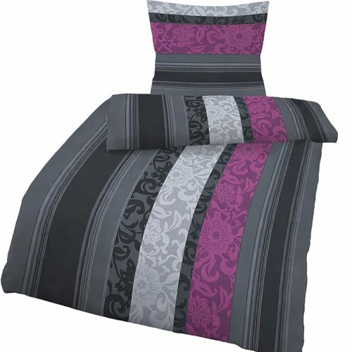 Soma Biber Bettwäsche Set, 100% Baumwolle, Reißverschluss, 135x200 cm...