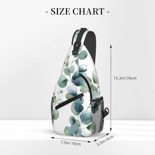 Bolso tipo bandolera verde con estampado de hojas para mujer y hombre miniatura 3