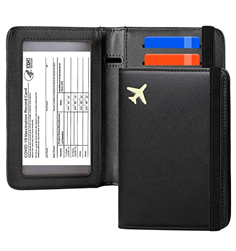 Zoppen Passport And Vaccine Card Holder Combo, Passport Holder With Vaccine Card Slot Fits 4.3 X 3.5 Inches Vaccine Card, Travel Essentials Document Organizer Rfid Blocking Cover Case For Women Men #TOP6