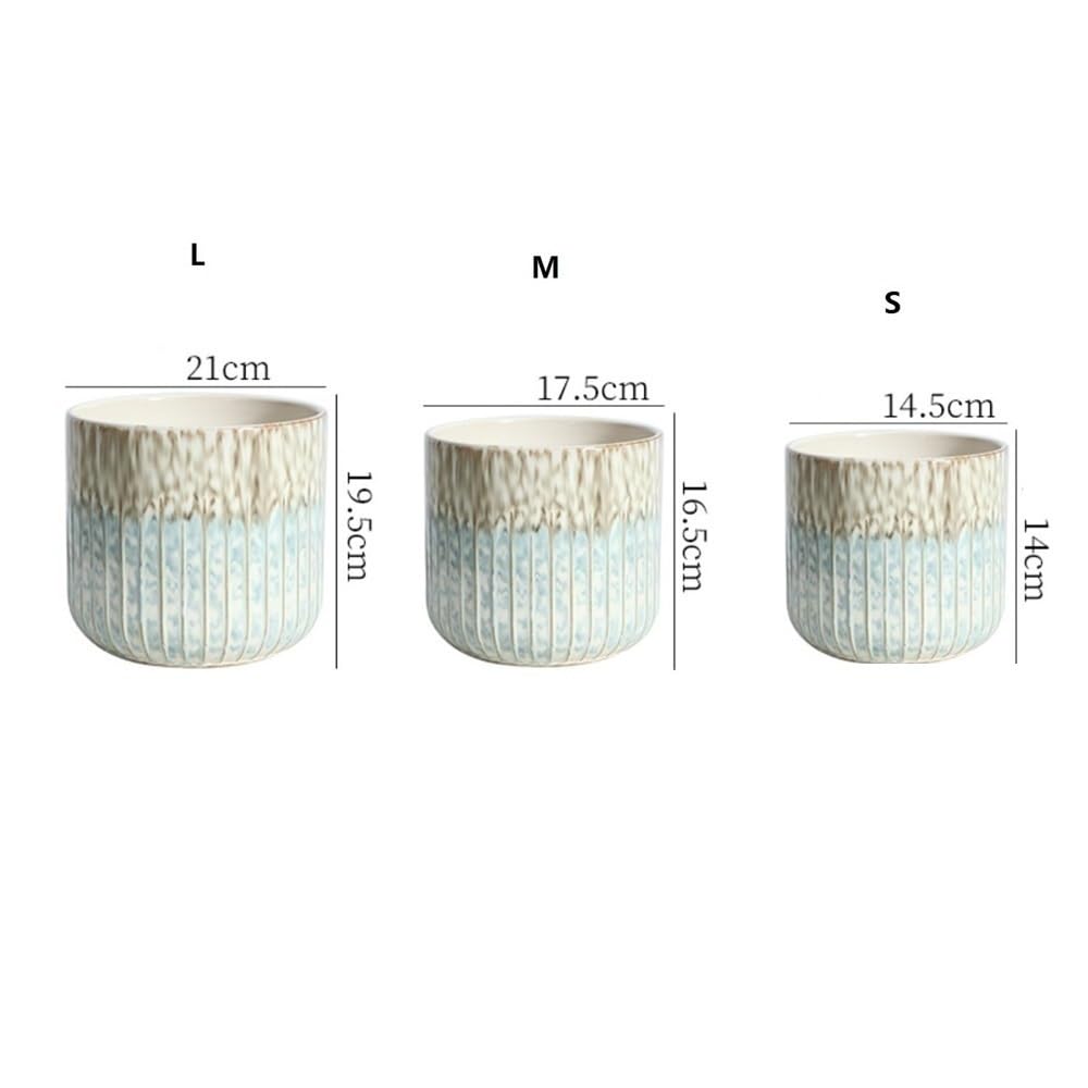 doniczki Doniczki 14,5/17,5/21 cm na rośliny, ceramiczne doniczki do roślin domowych, doniczki z otworami drenażowymi do domu i biura doniczki ceramiczne(Duży)