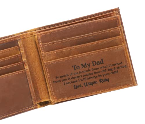 Custom Wallet for Dad – Personalized Leather Wallet for Father’s Day – Great Gifts for Men, Husband, Son from Daughter or Son4