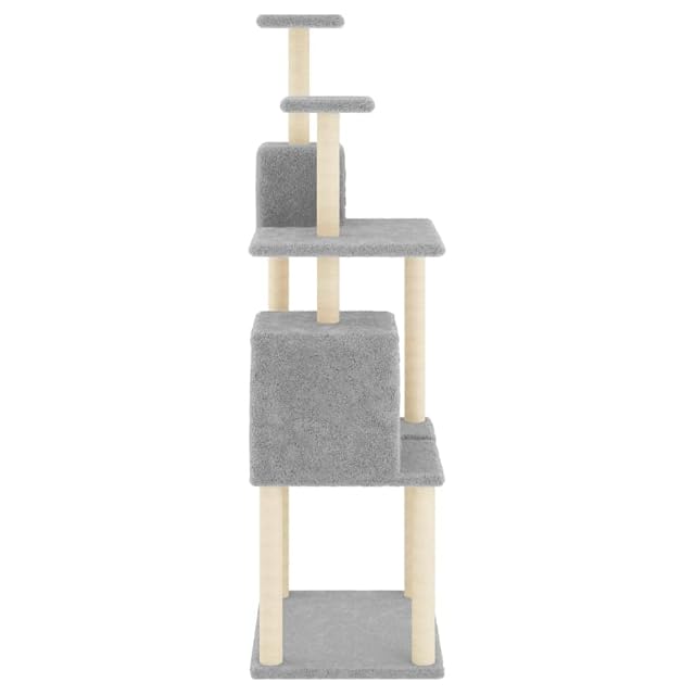 Foto 6 de 6 de vidaXL Rascador para Gatos con Postes de sisal Gris Claro 167 cm
