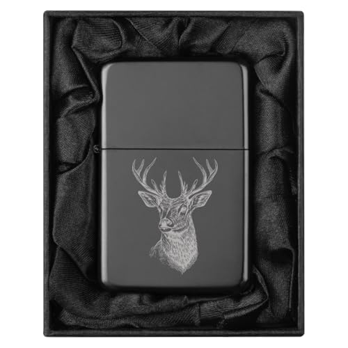 Encendedor en caja de regalo negro forrada en seda