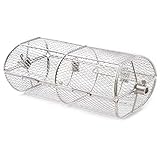 Onlyfire BRK-6039 Edelstahl Universal Drehbar Grillkorb Erdnuss Bohnen Pommes Frites Korb passt für Gas Grill Drehspieß, 39x 20x 14cm