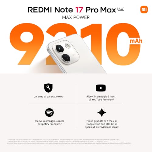REDMI Note 17 Pro Max 5G, Smartphone 8+256GB, Cloud Blush, 9210mAh Battery - 3