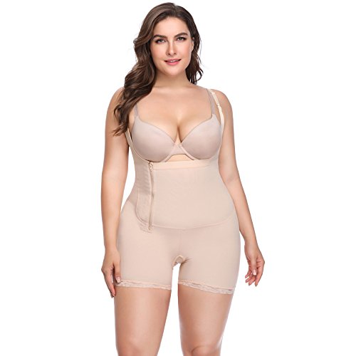 TOPMELON Women's Bust Shapewear Bodysuit Seamless Firm Control Butt Lift Full Body Shaper