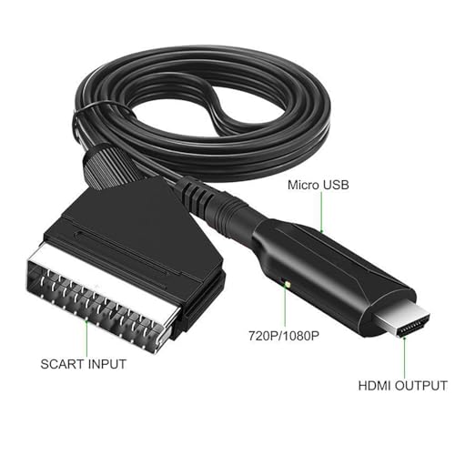 Konwerter video i audio scart na hdmi, przewód do telewizora HD, projektora, magnetowidu VHS, odtwarzacza DVD