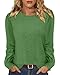 KISSMODA Tops for Women Trendy Fall Dressy Fashionable Eyelet Business Blouse Casual Corfotable Pullover Work Shirt Mature Green Basic Ladies Clothes 2X-Large