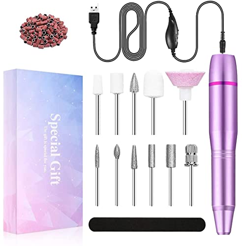 FOLAI Portable Electric Nail Drill, USB Manicure Pen Sander Polisher, Professional Compact Electrical Nail Files Electric Kit, Efile Nail Drills For Acrylic Nails, Manicure Pedicure Shape Nail Supply
