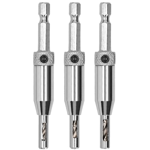 KOTARBAU® 3er Set Scharnierbohrer selbstzentrierend HSS Stahl Scharnierbohrer Set 3-teilig ⌀ 2 mm / ⌀ 2,8 mm / ⌀ 3,6 mm Zentrierbohrer Holz 1/4 Zoll Sechskantschaft Bohrersatz