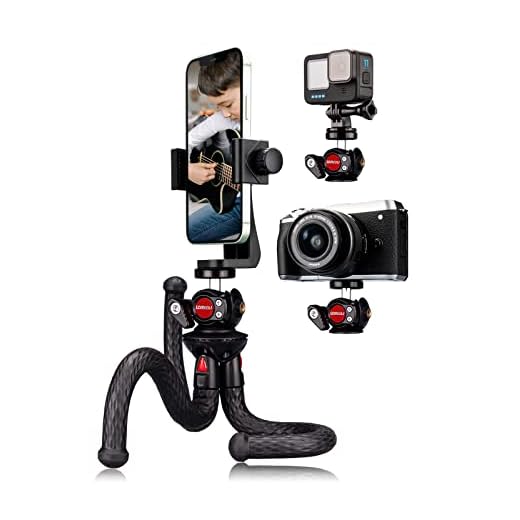 Lammcou Kamera Stativ | 3in1 Handy Stativ Flexibel | Ministativ Schwenkbar