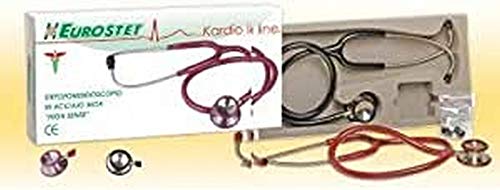 Eurostet KARDIO : Stetoscopio doppia campana professionale - acciaio inox alta qualità acustica - dispositivo medico CE, per medici, infermieri, veterinari, studenti
