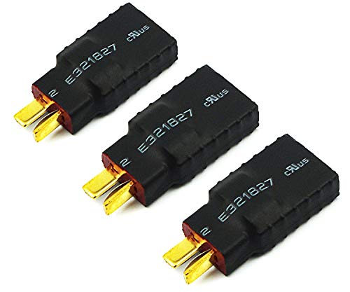 Deans to TRX Connector Adapter,KCRTEK 3PCS TRX Female to Male T-Plug Adapter