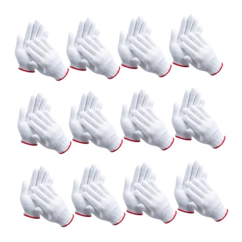 Guantes de trabajo antideslizantes de algodón y nylon IMIKEYA con borde rojo