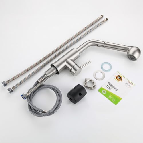 Robinet de cuisine rétractable pour rinçage et nettoyage efficace