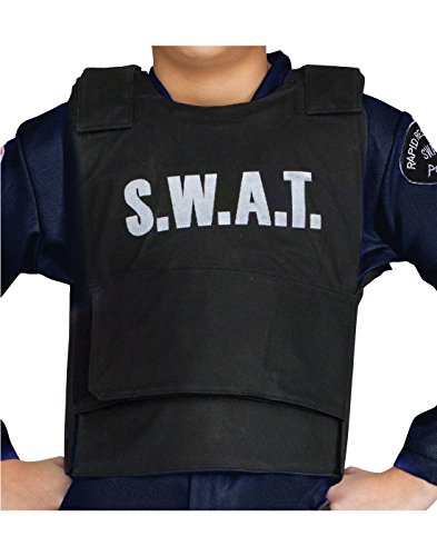 fun world big boy's s.w.a.t. vest costume childrens costume, black, one size
